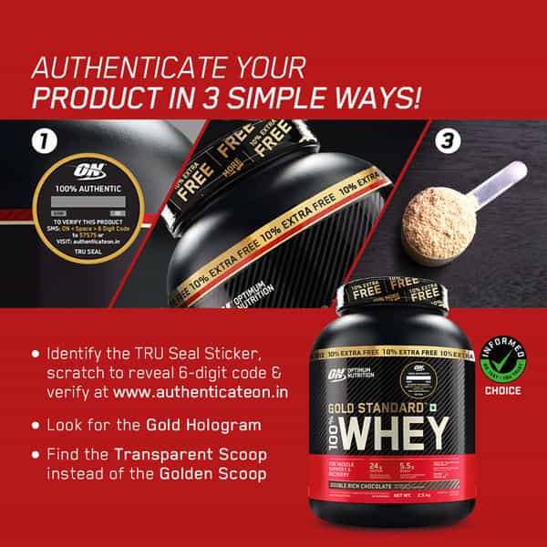 Optimum Nutrition (On) Gold Standard 100% Whey Protein Vanilla Ice Cream 2.27Kg+10% Extra 2.5 Kg