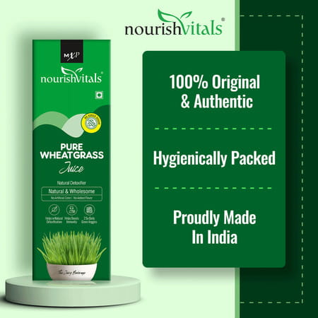 Nourishvitals Pure Wheatgrass Juice Natural Detoxifier Wholesome No Preservativer Added Sugar 500ml