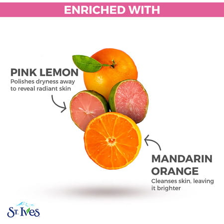 St Ives Radiant Skin Pink Lemon & Mandarin Orange Exfoliating Body Wash - 400ml