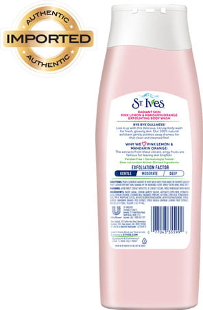 St Ives Radiant Skin Pink Lemon & Mandarin Orange Exfoliating Body Wash - 400ml