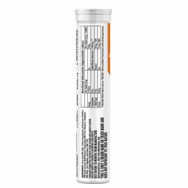 Glucon C Immunofizz Orange Flavor Effervescent Tablets With 1000Mg (Pack Of 4) 20 Tablets Per Bottle