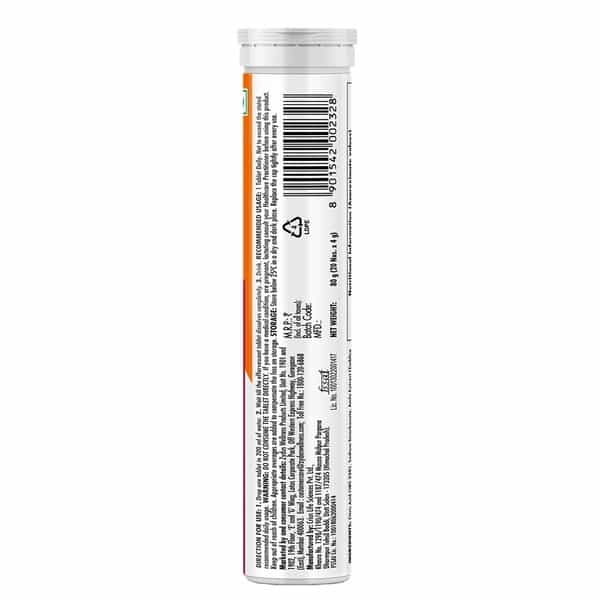 Glucon C Immunofizz Orange Flavor Effervescent Tablets With 1000Mg (Pack Of 4) 20 Tablets Per Bottle