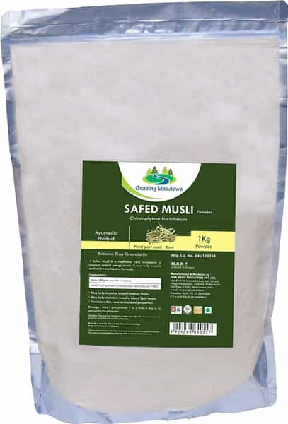 Grazing Meadows Safed Musli Powder - 1 Kg (Pack Of 5)