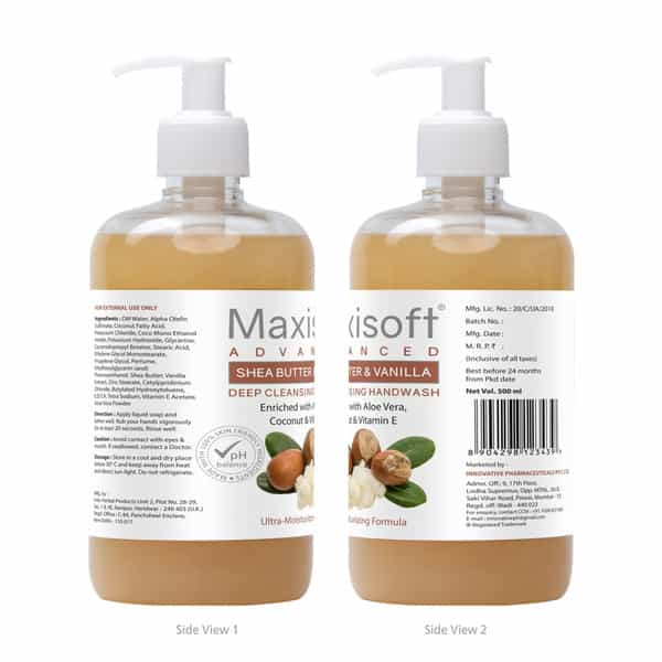 Maxisoft Advanced Deep Cleansing Handwash | Shea Butter & Vanilla | 500 Ml | Pack Of 2