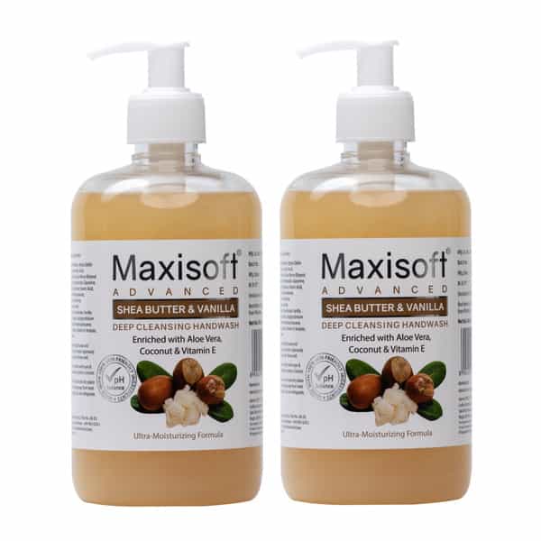 Maxisoft Advanced Deep Cleansing Handwash | Shea Butter & Vanilla | 500 Ml | Pack Of 2