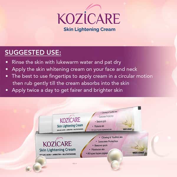 Kozicare Kojic Acid Arbutin Glutathione Skin Lightening Cream - 15G ( Pack Of 2 )