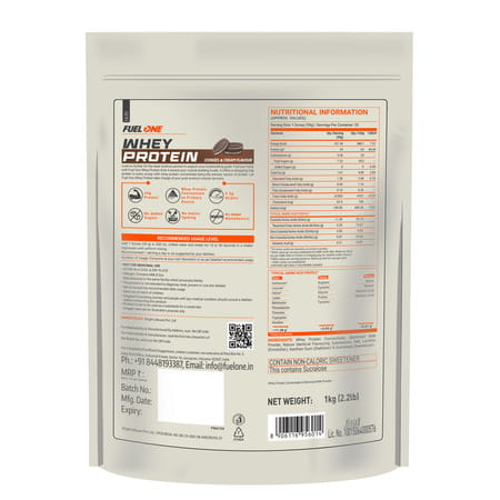 Fuel One Whey Protein (Cookies & Cream | 1Kg / 2.2Lbs) | 24G Protein