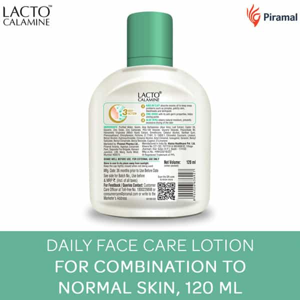 Lacto Calamine Oil Balance Daily Face Care Lotion - Aloe Vera -120Ml