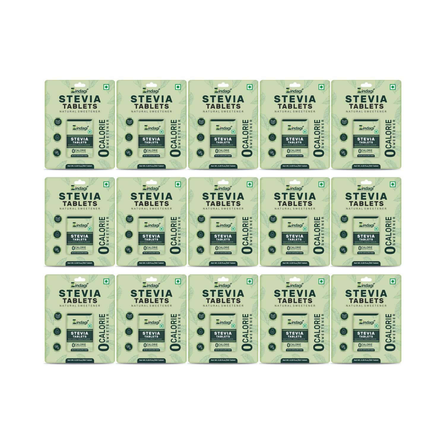 Zindagi Stevia Tablets|100% Natural Sugar-free|diabatic Friendly |100 Tablets|pack Of 15