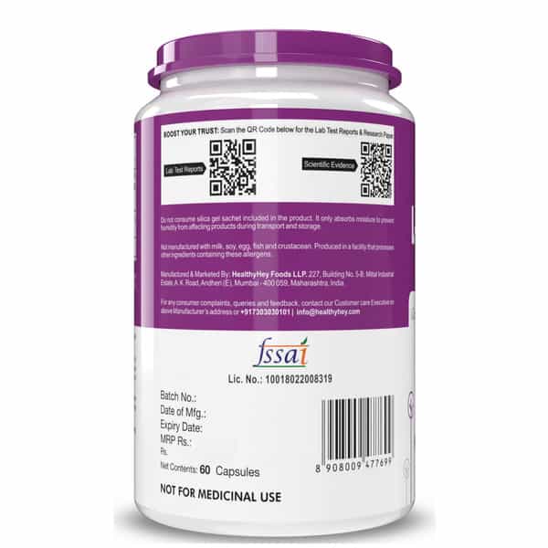 Healthyhey Nutrition L-Carnitine & L-Tartrate (Lclt) - 60 Vegetable Capsules