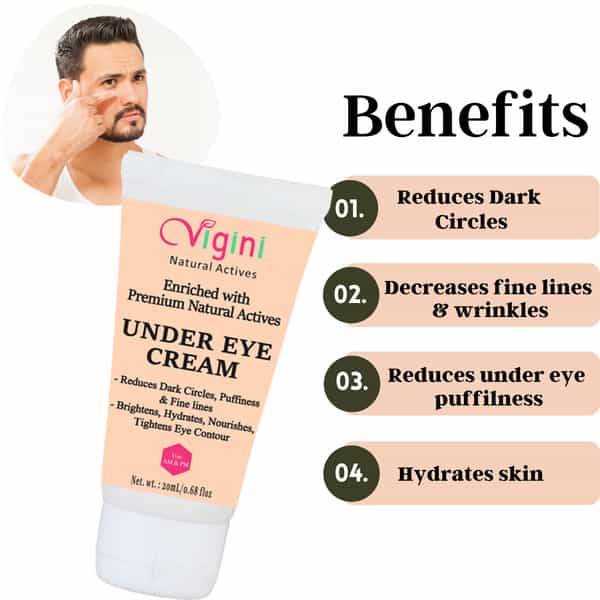 Vigini Under Eye + Skin Lightening Brightening Cream + Tan Removal Body Polishing Scrub Gel Wash 