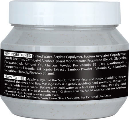 Roots & Stems Charcoal Anti-pollution Facial Scrub For Brightening & Lightening Oil Control 500gm