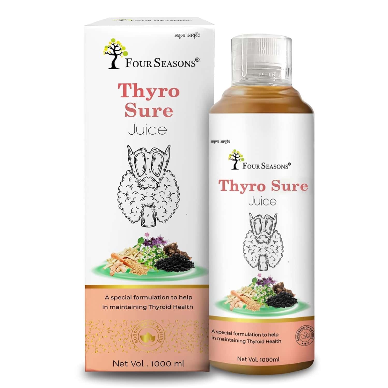 Four Seasons Thyro Sure Juice 1l | Supports Thyroid Health | Energy | Detox | Metabolism