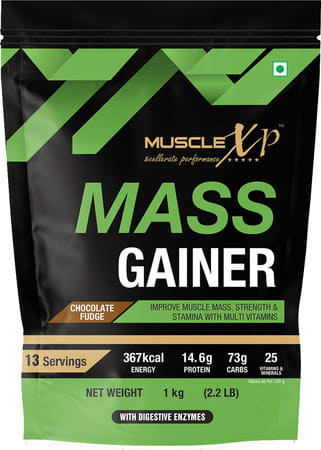 Musclexp Mass Gainer Chocolate Fudge 1kg Pouch (2.2 Lb) (Pack Of 5)