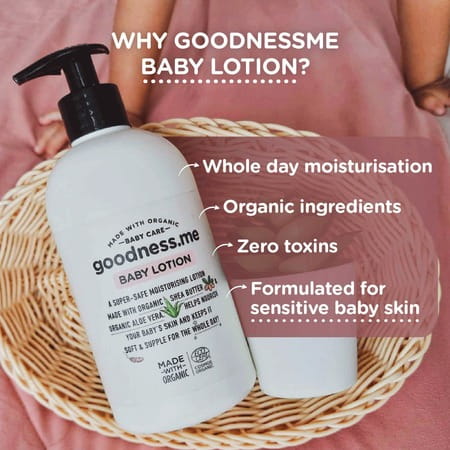 Goodness.Me Certified Organic Moisturizing Baby Face & Body Lotion White 400 Ml