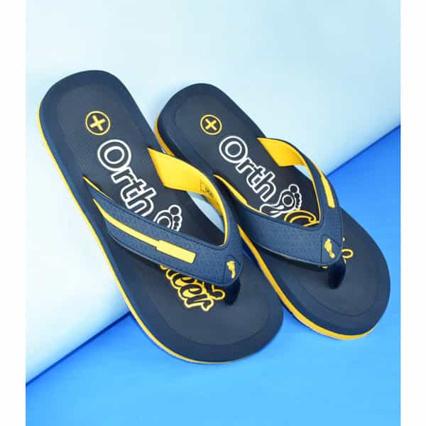 Ortho Cheer Men's Orthopedic & Diabetic Friendly Daily Use Slippers | Navy Blue | Size 6 -1 Pair