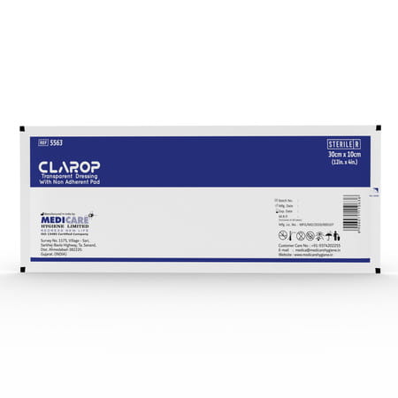 Medica Clarop Transparent Dressing With Non Adherent Pad 10cm X 30cm