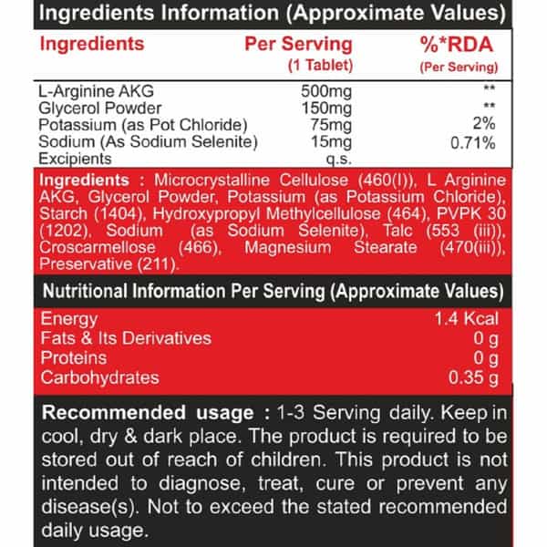 Pharmgrade Healthy Living Aakg 60Tabs Red Series