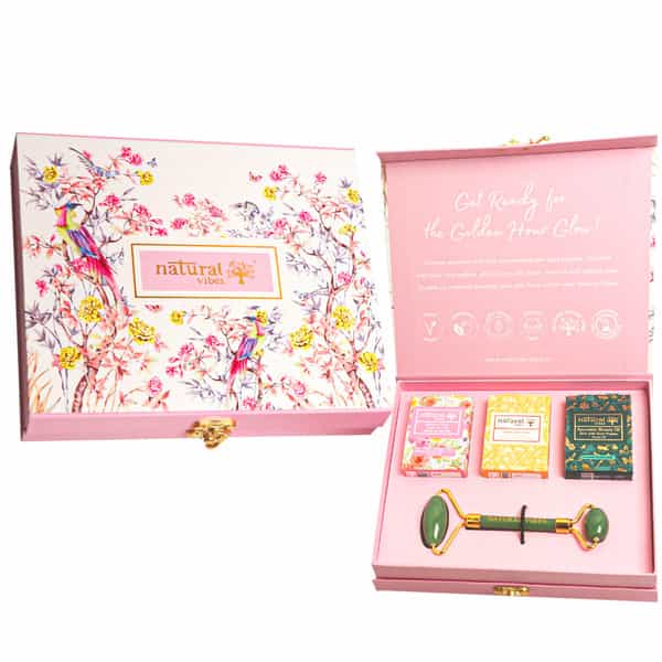 Natural Vibes Glow Getter Gift Set With Jade Face Roller | Face Serum & Face Oils