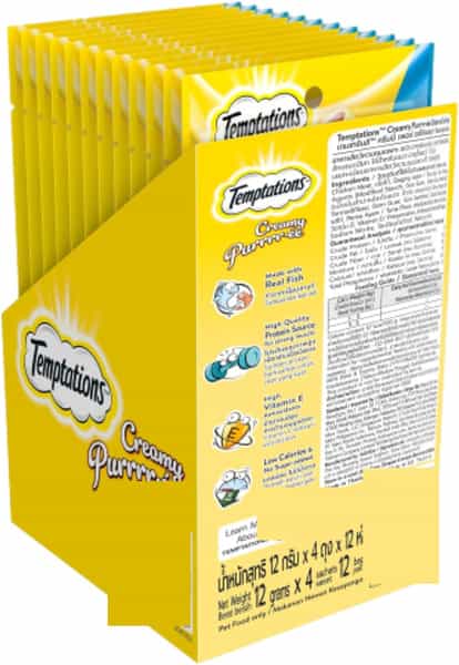 Temptations Creamy Purrrrr Ee Lickable Cat Treats | Chicken & Tuna Flavour | 12 X48 G