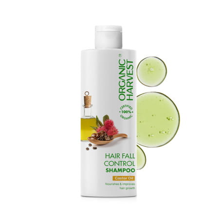 Organic Harvest Hairfall Control Shampoo: Castor Oil | Anti Hair Fall Shampoo For Dry Hair | 500ml