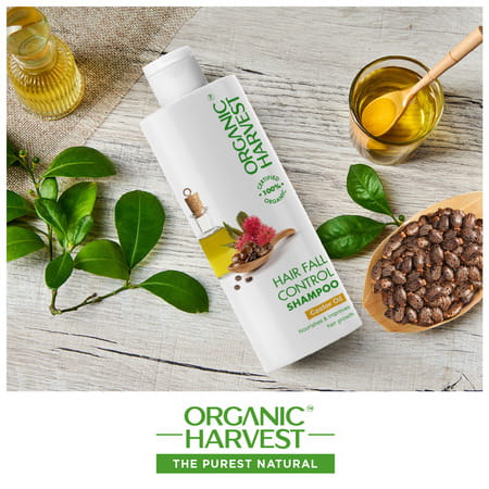 Organic Harvest Hairfall Control Shampoo: Castor Oil | Anti Hair Fall Shampoo For Dry Hair | 500ml