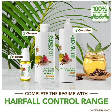 Organic Harvest Hairfall Control Shampoo: Castor Oil | Anti Hair Fall Shampoo For Dry Hair | 500ml