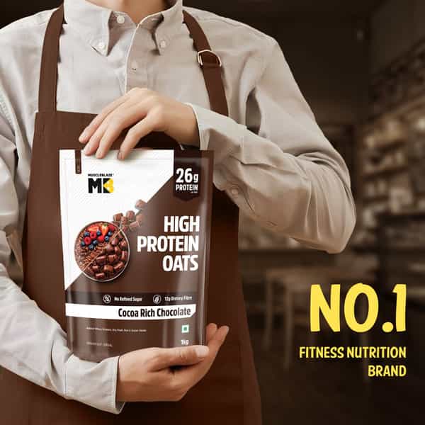 Muscleblaze High Protein Oats (Cocoa Rich Chocolate | 1Kg) | 26G Protein