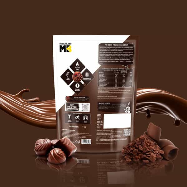 Muscleblaze High Protein Oats (Cocoa Rich Chocolate | 1Kg) | 26G Protein