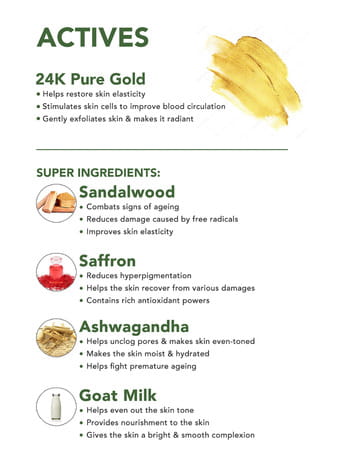 Skivia 24k Pure Gold Mini Facial Oil Serum With Sandalwood -Reduces Signs Of Ageing (15 Ml)