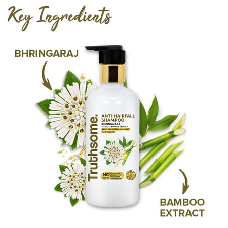 Truthsome Anti-Hairfall Shampoo With Bhringaraj And Bamboo Extract | 300 Ml