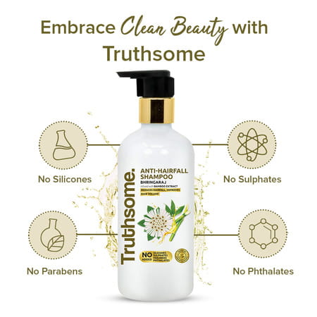Truthsome Anti-Hairfall Shampoo With Bhringaraj And Bamboo Extract | 300 Ml