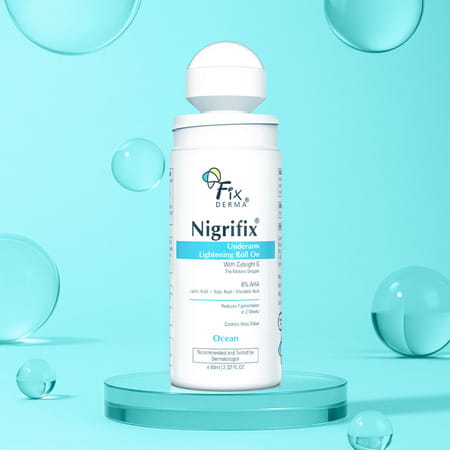 Fixderma Nigrifix Underarm Ocean Roll On With 6% Aha,Lactic Acid Brightens Underarm 60 Ml