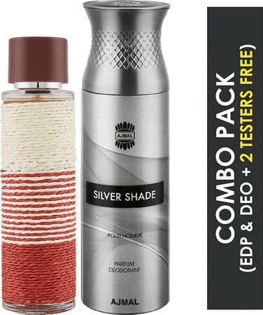 Maryaj Deuce Homme Edp Spicy 100ml For Men And Ajmal Silver Shade Homme Deodorant 200ml For Men
