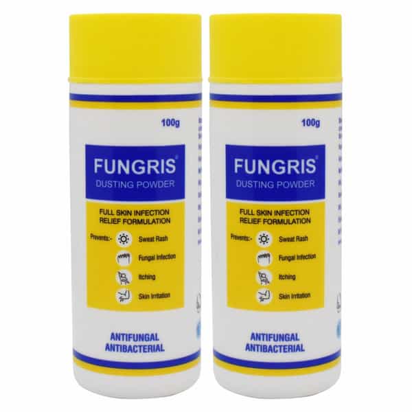Fungris Clotrimazole 1 % Anti Fungal Dusting Powder 100 Gms Pack Of 2