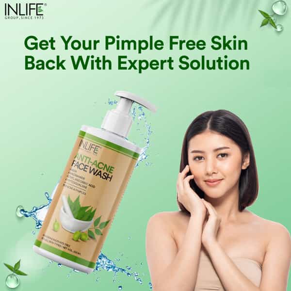Inlife Anti Acne Face Wash With Neem ,Glowing Skin | All Skin Types, Paraben & Sulphate Free, 250Ml