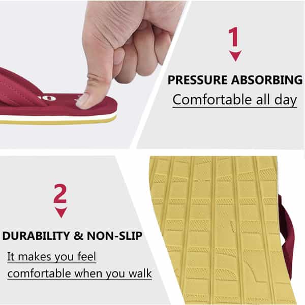 Ortho Cheer Women's Orthopedic And Diabetic Care Super Soft Slippers | Maroon | Size 7 -1 Pair