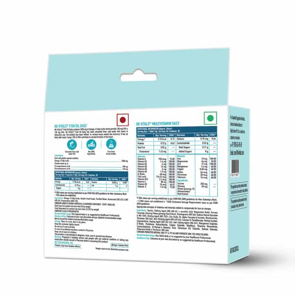 Hk Vitals Multivitamin + Fish Oil (30N Tabs+ 30N Softgel Caps) | 2 Piece(S)/Pack