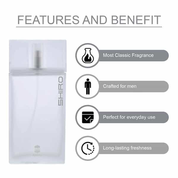 Ajmal Shiro Eau De Parfum 90Ml Perfume For Men And Wisal Deodorant 200Ml For Women