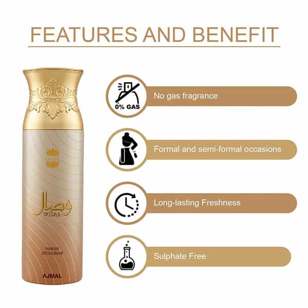 Ajmal Shiro Eau De Parfum 90Ml Perfume For Men And Wisal Deodorant 200Ml For Women