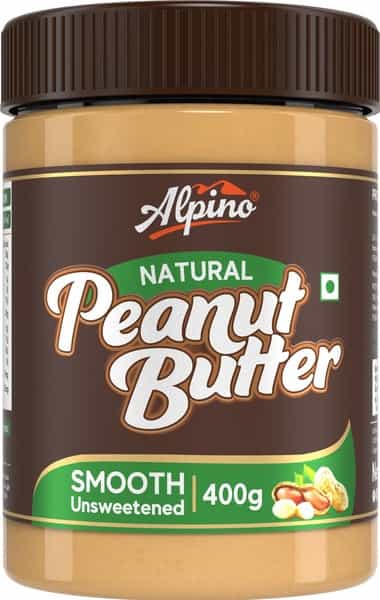 Alpino Natural Peanut Butter Smooth 400 G |High Protein Peanut Butter| Unsweetened Vegan