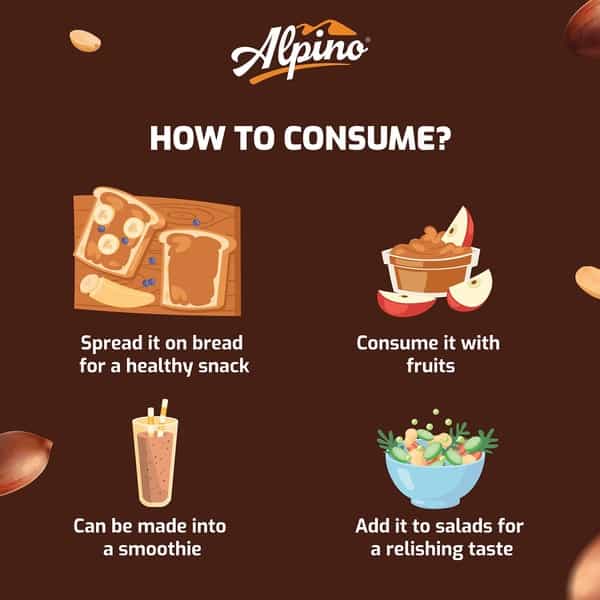 Alpino Natural Peanut Butter Smooth 400 G |High Protein Peanut Butter| Unsweetened Vegan
