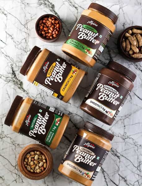 Alpino Natural Peanut Butter Smooth 400 G |High Protein Peanut Butter| Unsweetened Vegan