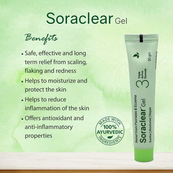 Soraclear Gel 30 Gm | Blend Of Ayurvedic Herbs That Restores Skin Health (Pack Of 4)