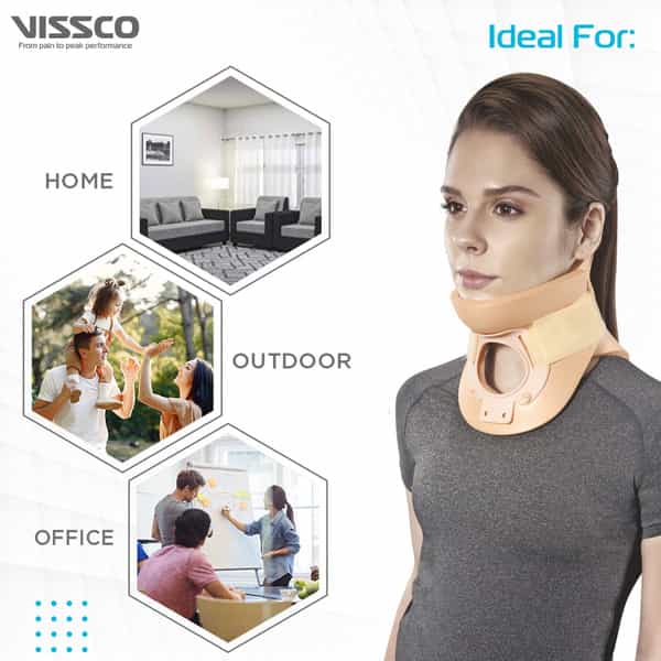 Vissco Cervical Collar (Philadelphia) |Provides Firm Support & Prevents Neck Movement -Small(Beige)