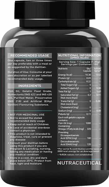 Muscleblaze Fish Oil 1000 Mg Softgel 180