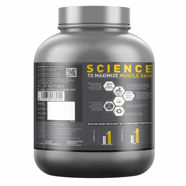 Muscleblaze Biozyme Performance Whey Protein (Kesar Kulfi | 2Kg/4.4Lbs) | 28G Protein
