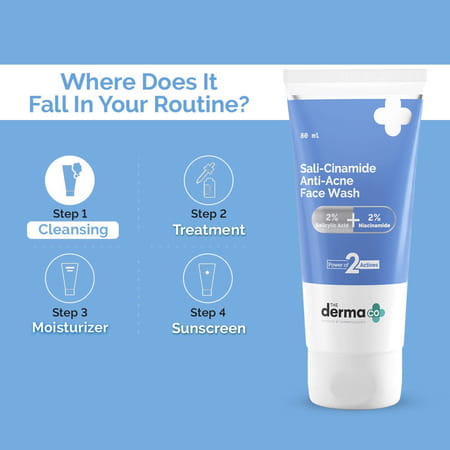 The Derma Co Sali - Cinamide Anti - Acne Face Wash With Salicylic Acid & Niacinamide - 80ml