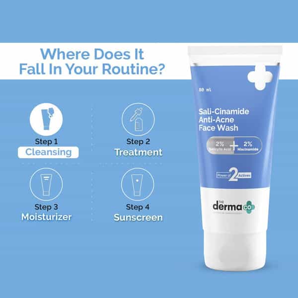 The Derma Co Sali - Cinamide Anti - Acne Face Wash With Salicylic Acid & Niacinamide - 80Ml