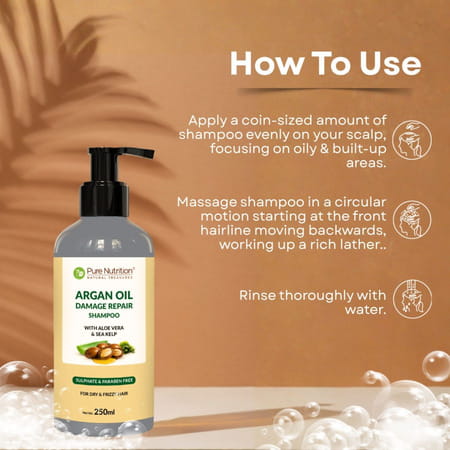 Pure Nutrition Argan Oil Damage Repair Shampoo 250 Ml